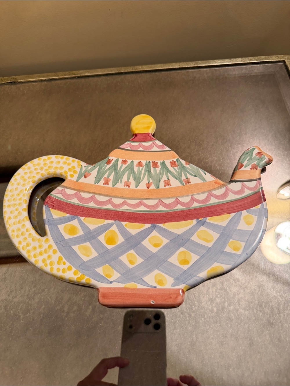 RARE RETIRED MacKenzie-Childs Aalsmeer Teapot Trivet